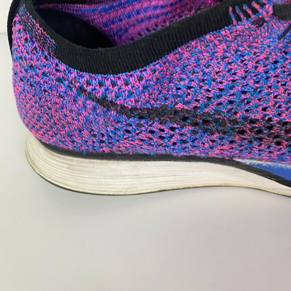 Nike Flyknit Racer Running Shoes Men's 9 Game Royal Pink Flash Purple 526628 400 - Picture 3 of 16